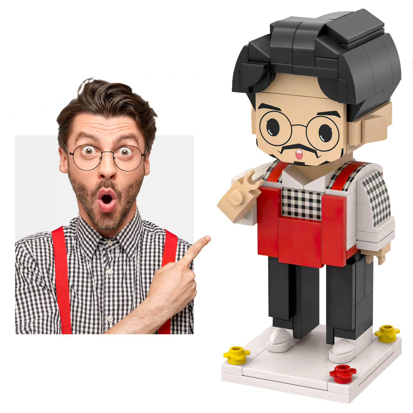 1 Person Custom Brick Figure from Your Photo – Full Body, High-Detail, Unique Mini Figure Gift for Every Occasion