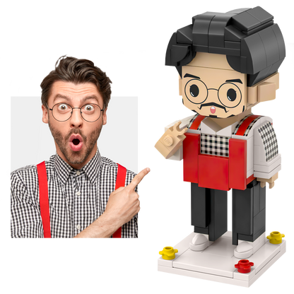 1 Person Custom Brick Figure from Your Photo – Full Body, High-Detail, Unique Mini Figure Gift for Every Occasion