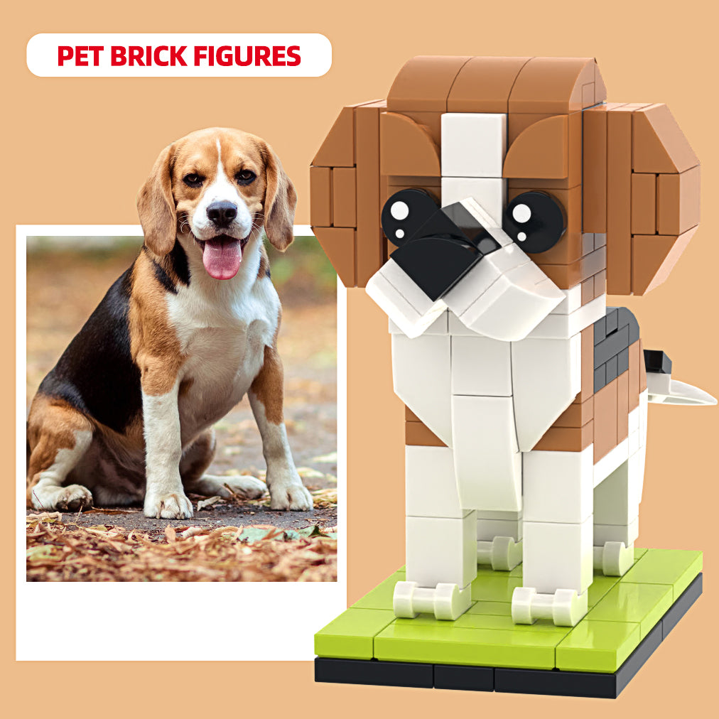 Personalized Beagle Brick Figure – Fully Customizable Full Body Model Based on 1 Photo