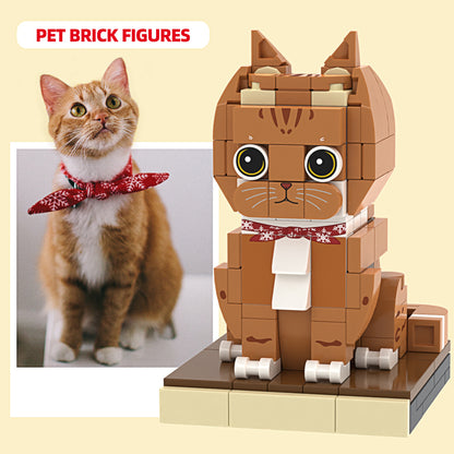 Custom Ginger Cat Brick Figure – Fully Customizable Full Body Pet Photo Block