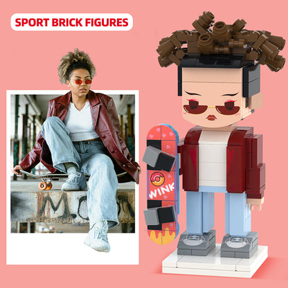 Customizable Sporty Brick Figure - Full Body Sporty Athletic Theme