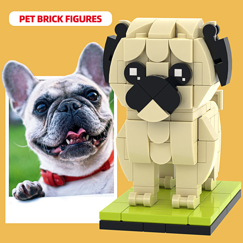 Personalized Bulldog Brick Figure – Fully Customizable Full Body Model Based on 1 Photo