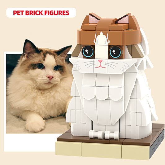 Fully Customizable Ragdoll Cat Brick Figure 1 Cat Photo Small Particle Block Custom Brick Figures Ragdoll Cat Only