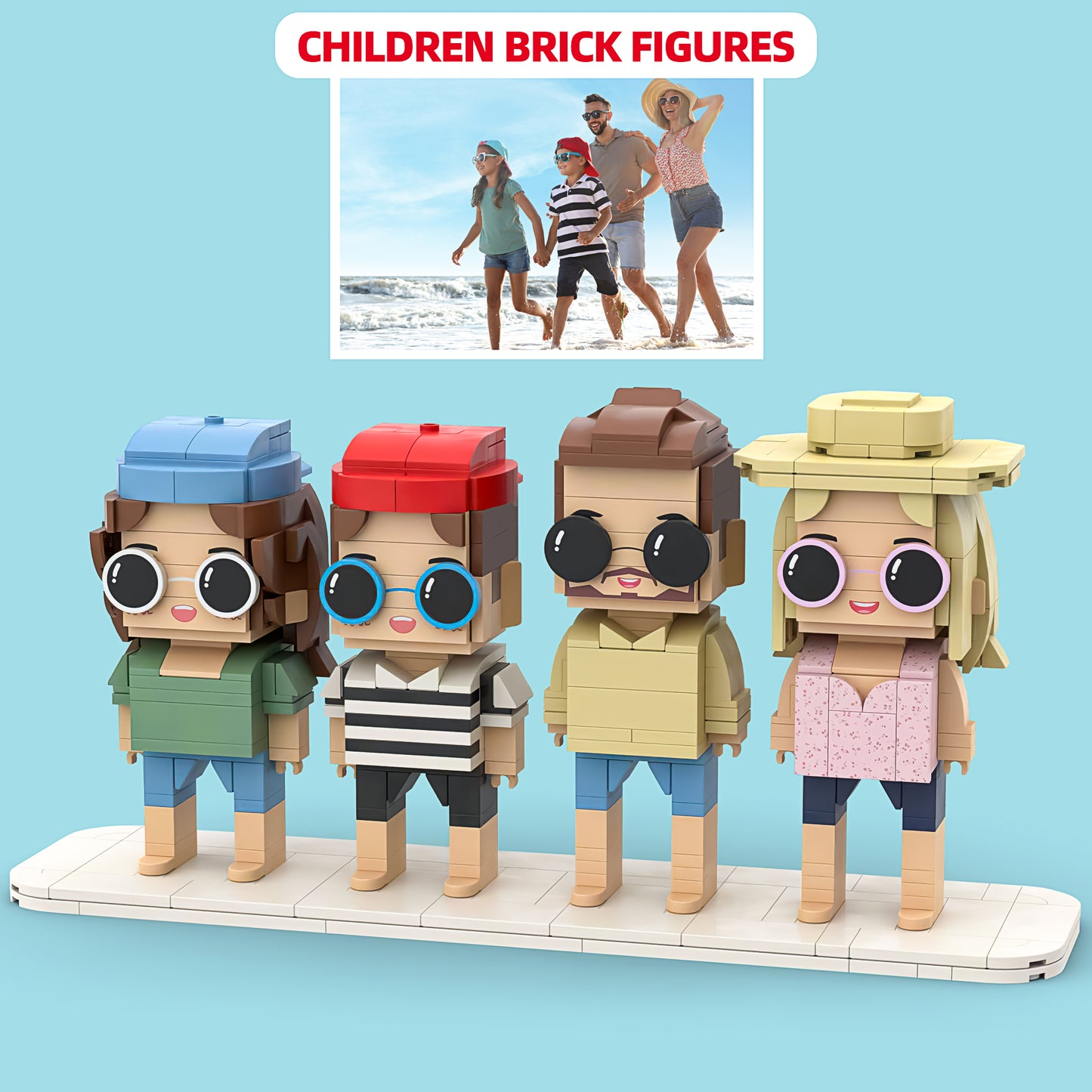 Fully Customizable Family Brick Figures: Capturing Fun Memories with Small Particle Block Toy