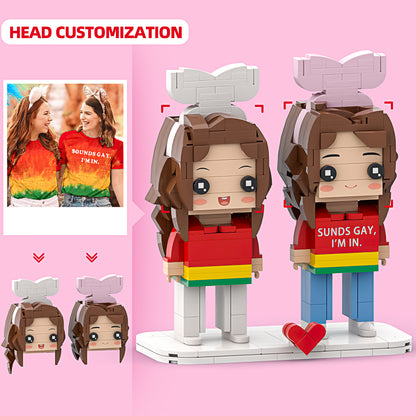 Customizable SOUNDS GAY I'M IN Brick Figures - Perfect Matching Gift for Couples