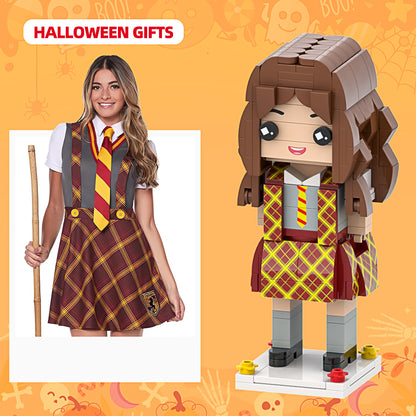 Halloween Gifts Harry Potter Themed Girl Brick Figure – Full Body Customizable 1 Person Personalized Small Particle Block Toy