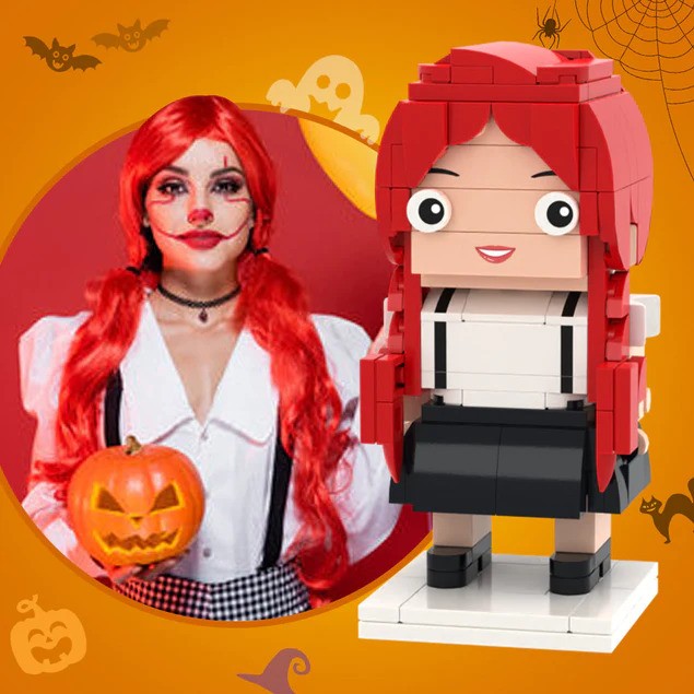 Halloween Gifts Female Clown Brick Figures Full Body Customizable 1 Person Brick Figures Custom Brick Figures Personalized Small Particle Block Toy