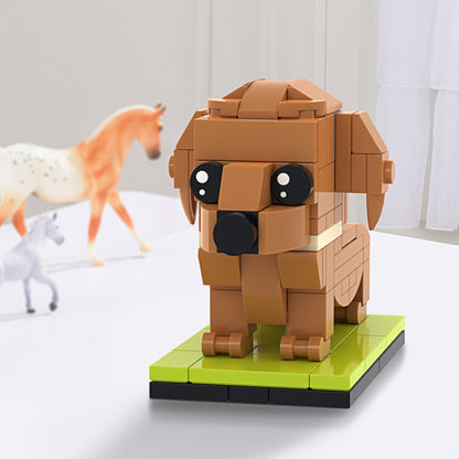 Fully Body Customizable Dachshund Brick Figure – Personalized Pet Photo Block