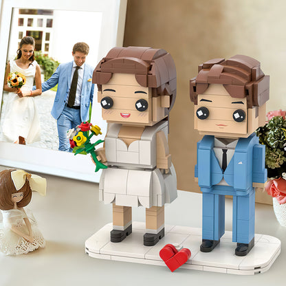 2 People Custom Brick Figures from Your Photos – Full Body, High-Detail, Unique Mini Figure Gift for Couples, Parents, and Special Relationships