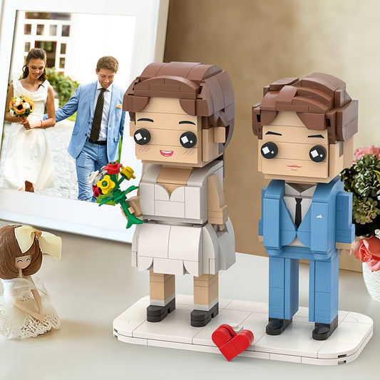 2 People Custom Brick Figures from Your Photos – Full Body, High-Detail, Unique Mini Figure Gift for Couples, Parents, and Special Relationships