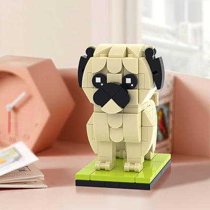 Personalized Bulldog Brick Figure – Fully Customizable Full Body Model Based on 1 Photo