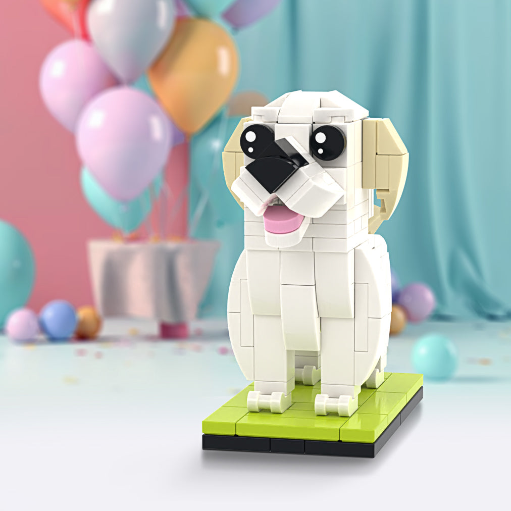 Fully Customizable Labrador Brick Figure with 1 Dog Photo Small Particle Block Model