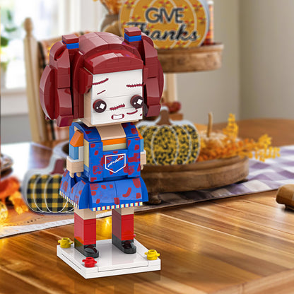 Halloween Gifts Chucky Brick Figure Full Body Customizable 1 Person Brick Figure Custom Brick Figure Personalized Small Particle Block Toy